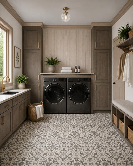 Sheet Floor Tile Wall Laundry
